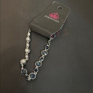 Paparazzi Silver Bracelet with Dark Blue Accents